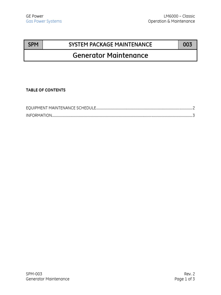 LM6000 Generator Maintenance Guide | PDF | Bearing (Mechanical ...
