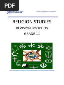 Religion Studies Grade 11 Revision Material