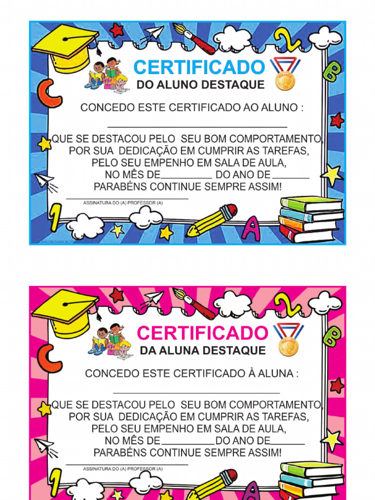 Certificado Aluno Destaque | PDF