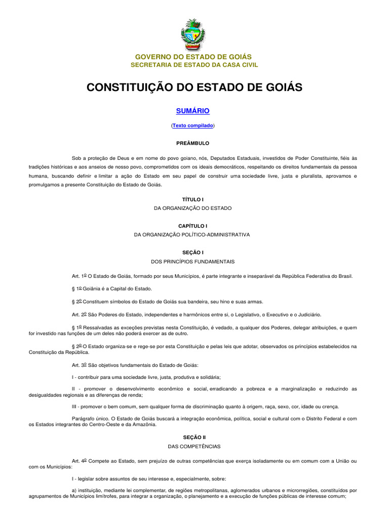 Constituição do Estado de Goiás | PDF | Emenda Constitucional ...