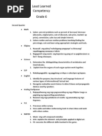 Grade 5 & 6 Learning Competencies 2025-2026 | PDF