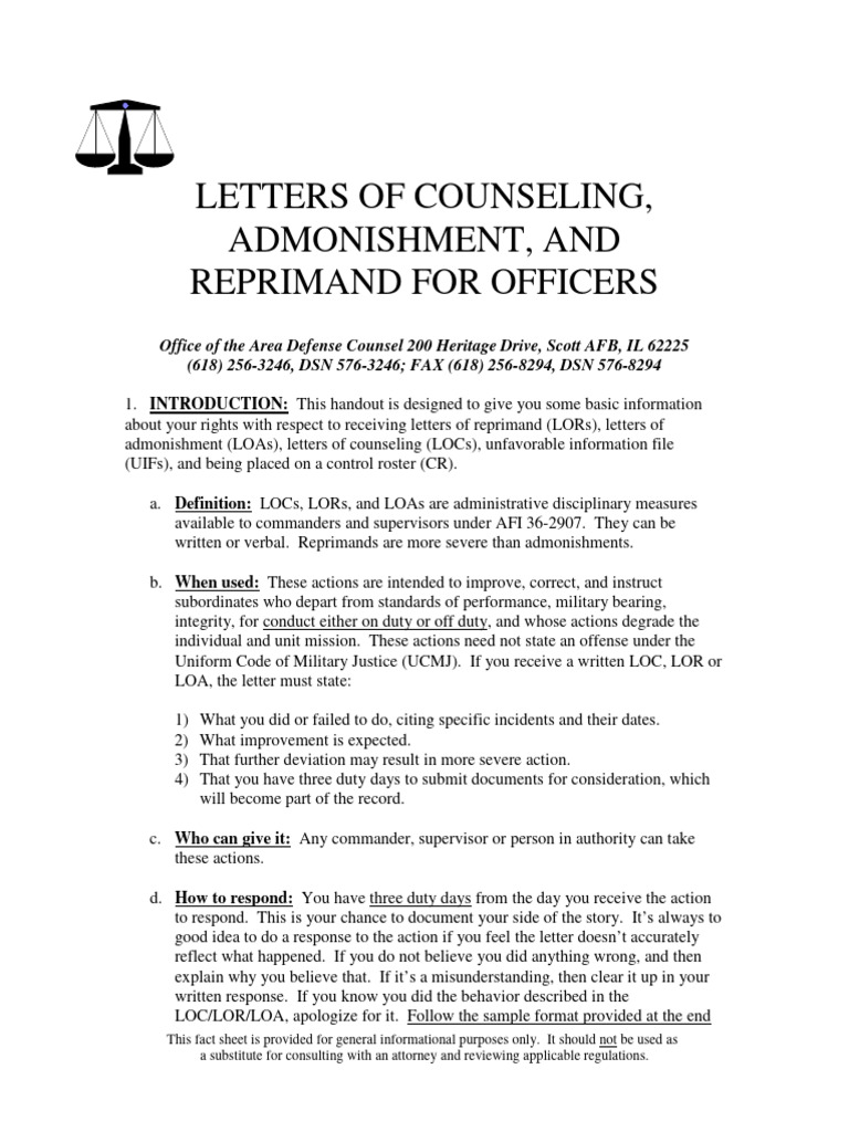 Understanding Letters of Counseling and Reprimand | PDF | Justice ...