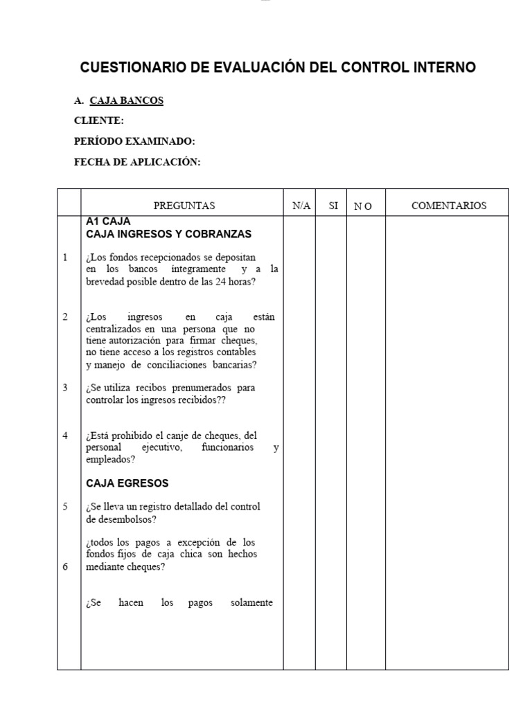 Evaluación de Control Interno Financiero | PDF | Cuentas por pagar | Cheque