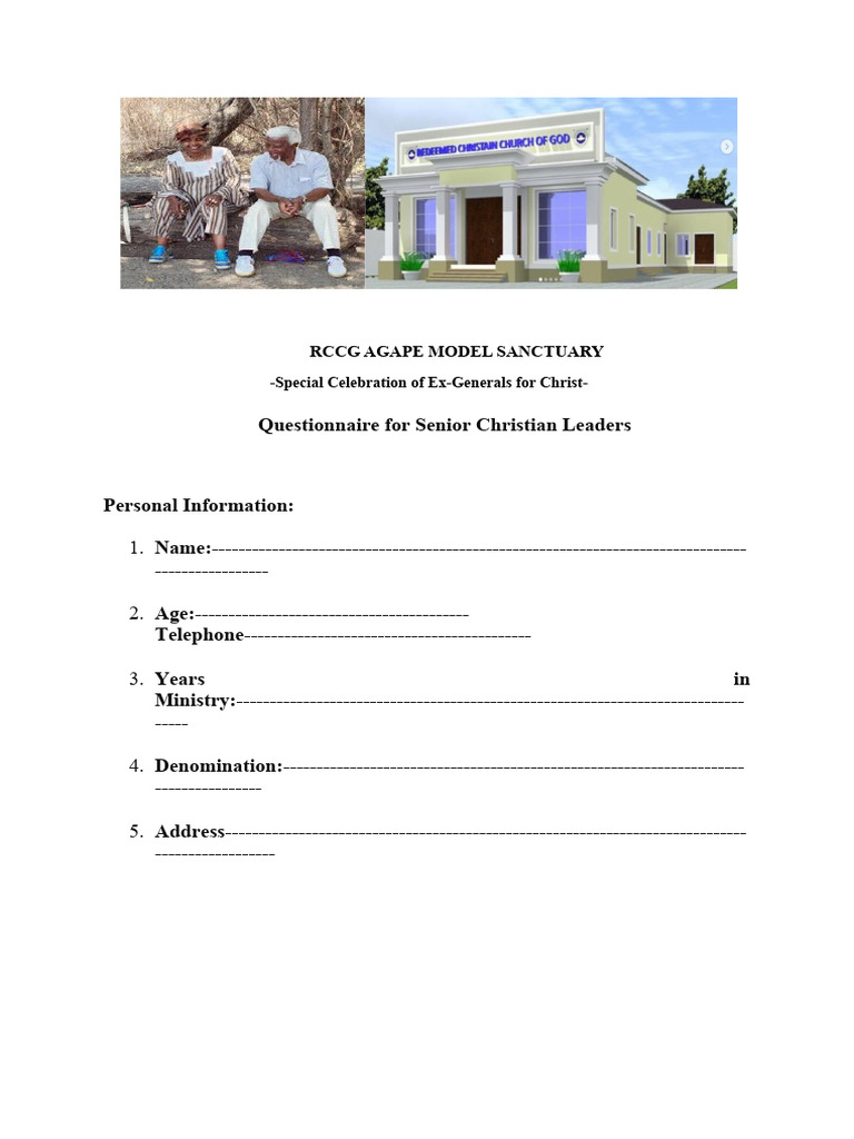 Questionnaire for Senior Christian Leaders | PDF | Jesus | Sermon