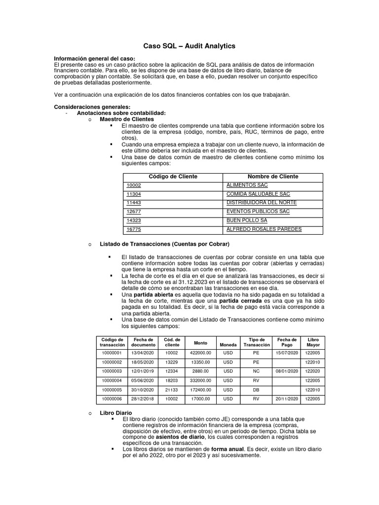 Análisis SQL en Contabilidad Financiera | PDF | Contabilidad | Economias