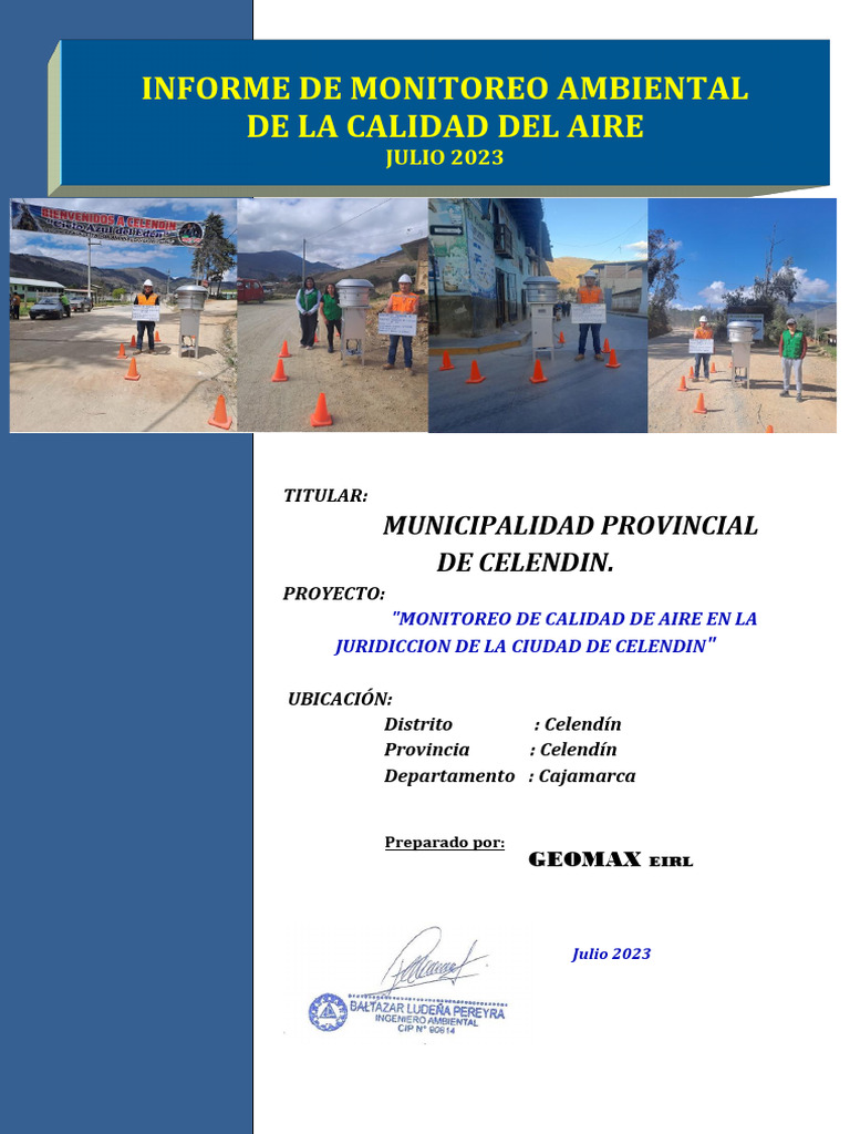 Monitoreo de Calidad de Aire en Celendín | PDF | La contaminación del ...