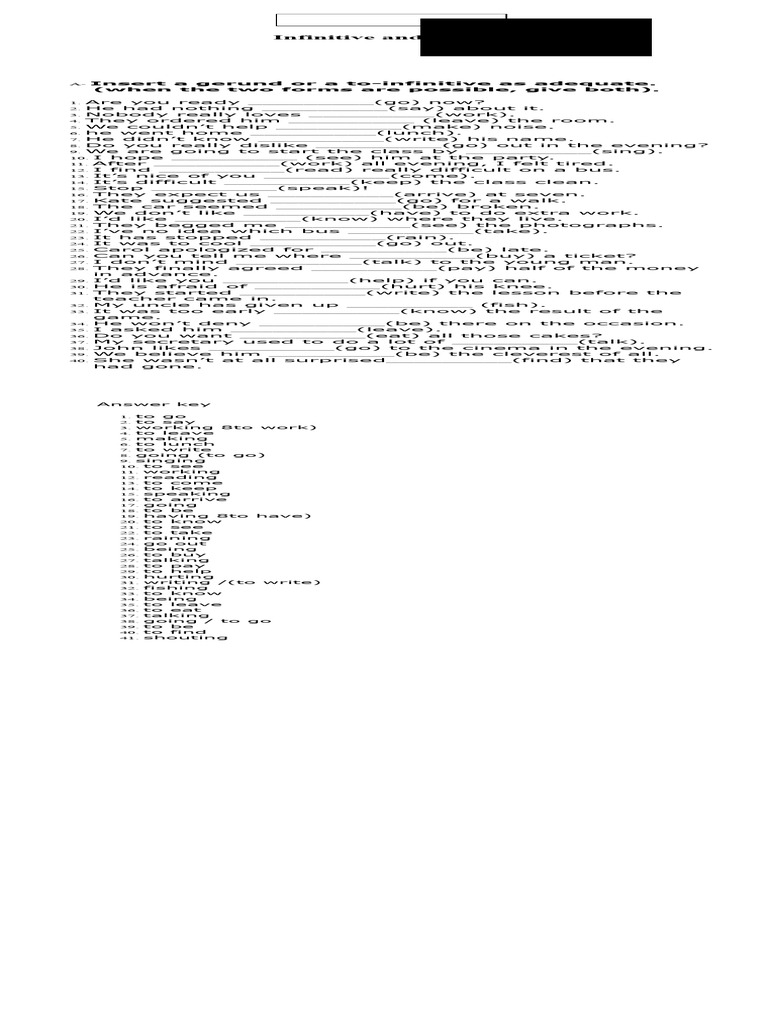 Infinitive and Gerunda | PDF