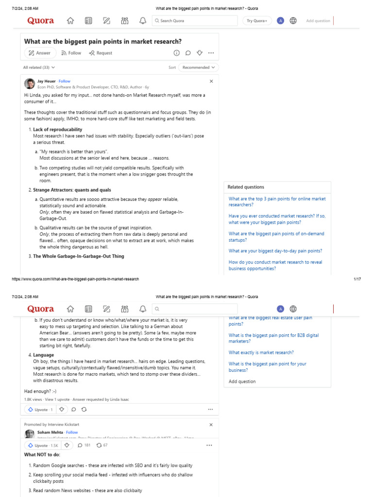 What Are The Biggest Pain Points in Market Research - Quora | PDF ...