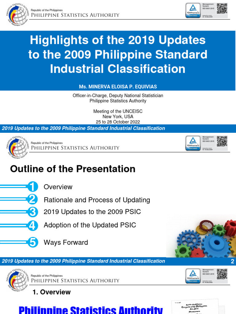 2019 Philippine Industrial Classification Update | PDF | Finance ...