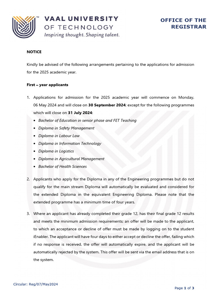 2025 Admission Application Guidelines | PDF | University And College ...