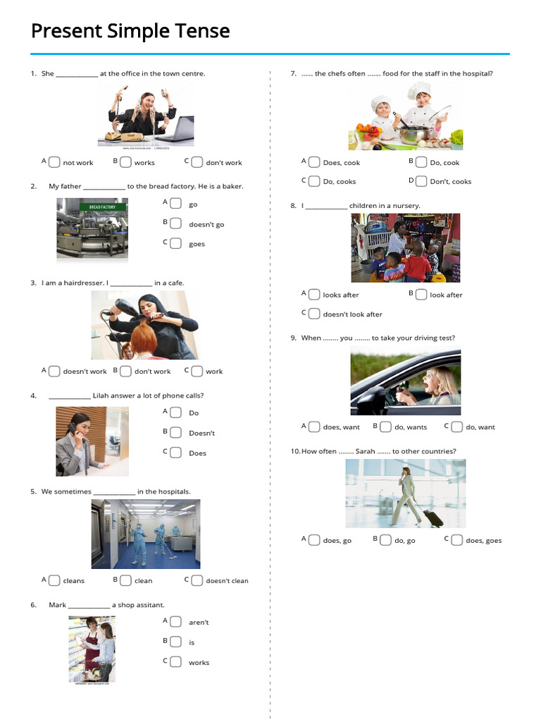 Present Simple Tense Quiz Pdf