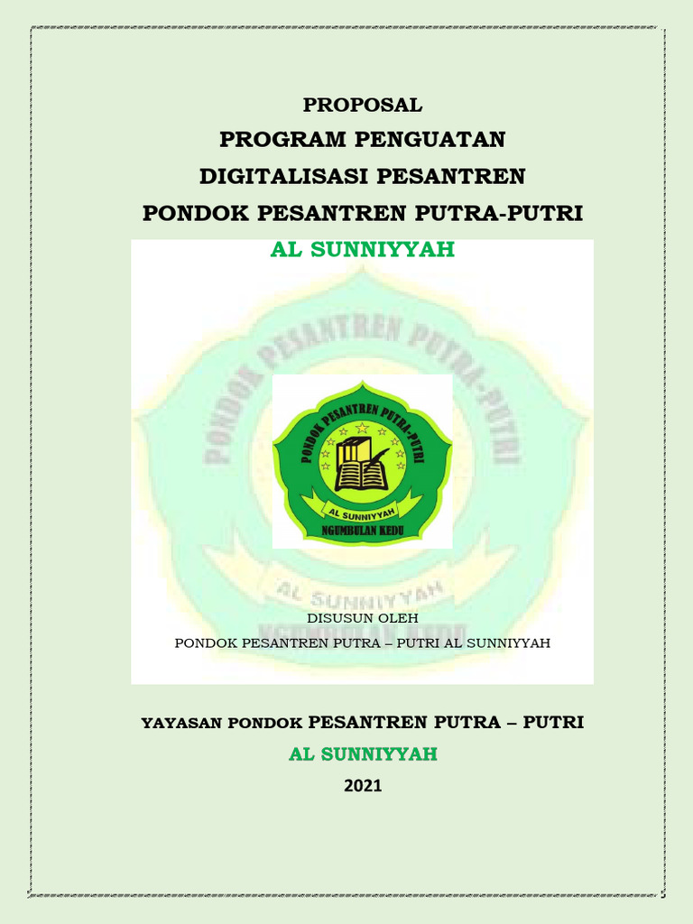 Proposal Program Digitalisasi Pesantren 2021 Al Sunniyyah | PDF ...