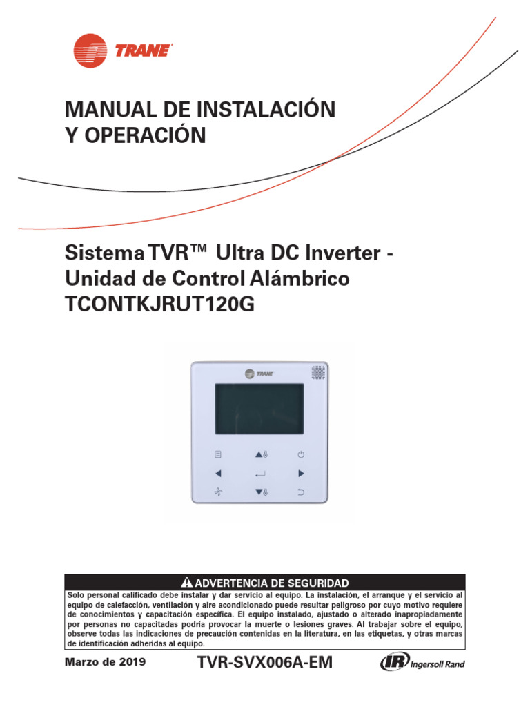 TVR-SVX006A-EM VRF-Wired Control-TVR ULTRA TCONTKJRUT120G | PDF ...