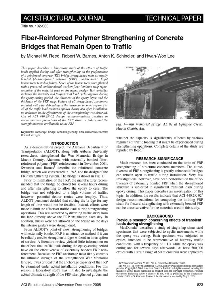 FRP Strengthening of Concrete Bridges by Michael Ree | PDF | Fibre ...