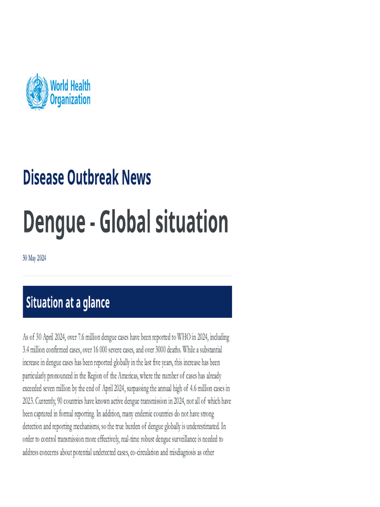 Dengue - Global Situation - 30may2024 | PDF