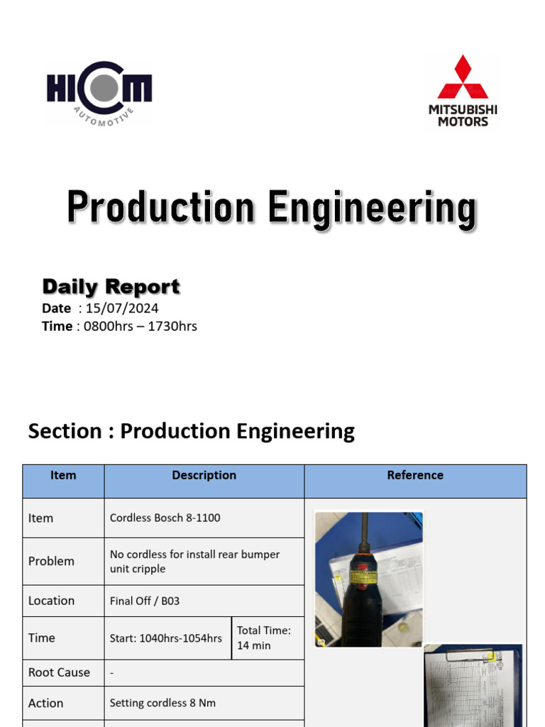 Production Engineering Daily Report 07/15/24 | PDF | Transportation ...