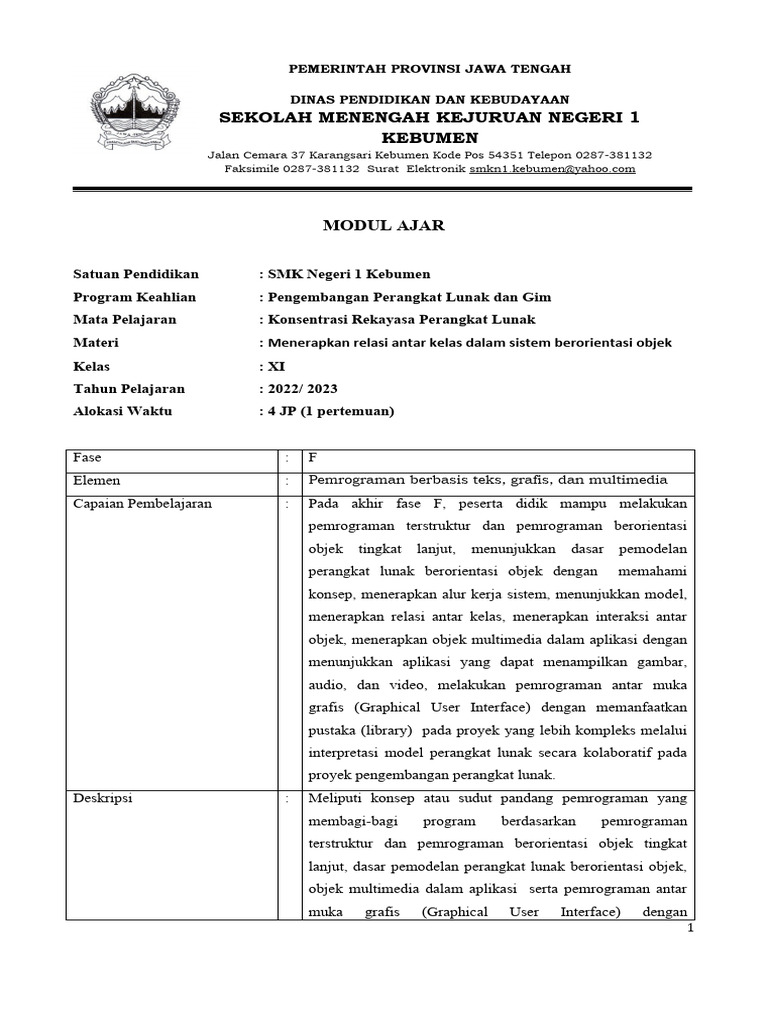 Relasi Kelas dalam Pemrograman Objek | PDF | Komputer