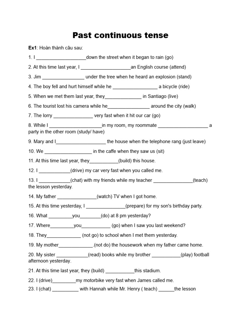 5.past Continuous Tense | PDF