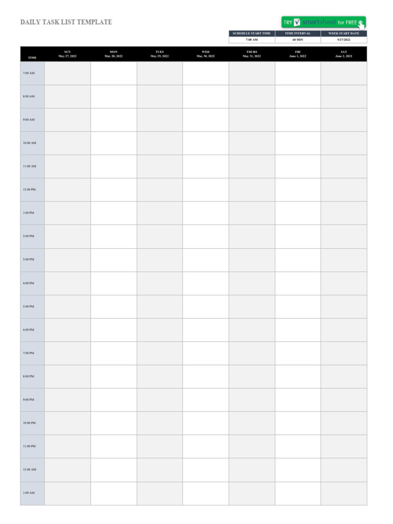 Daily Task List Template | PDF