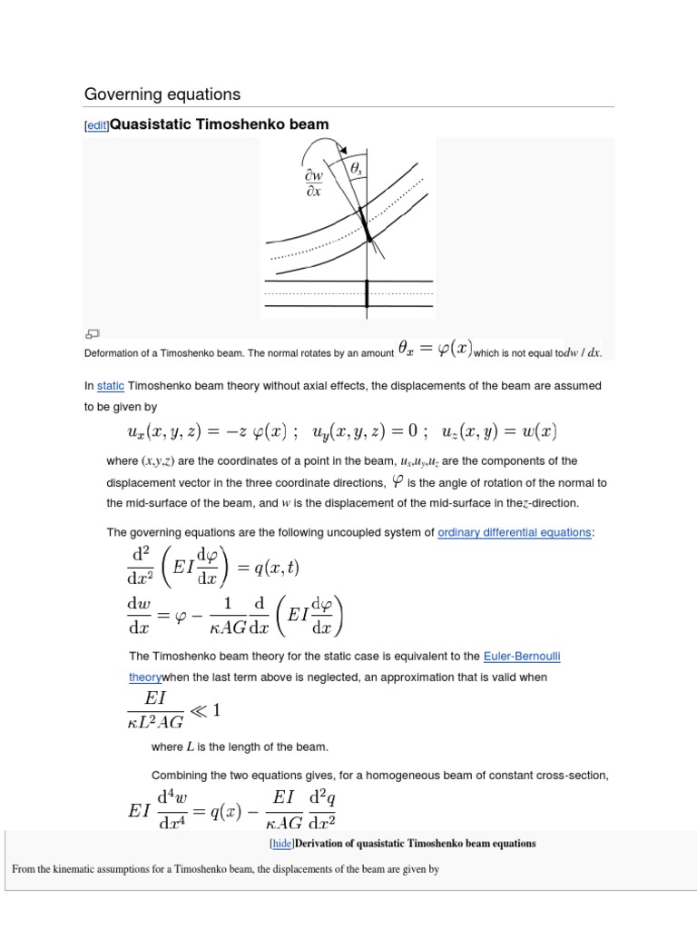 Timoshenko Beam Theory | PDF | Physical Sciences | Mechanics