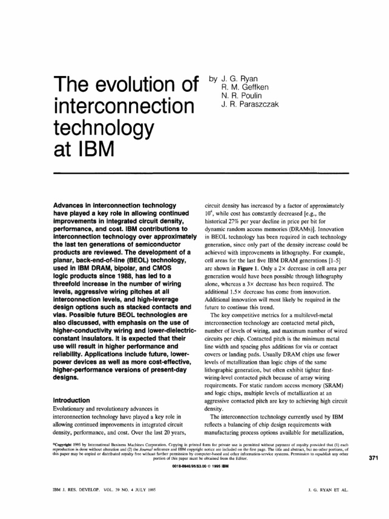 The Evolution of Interconnection Technol | PDF | Integrated Circuit ...