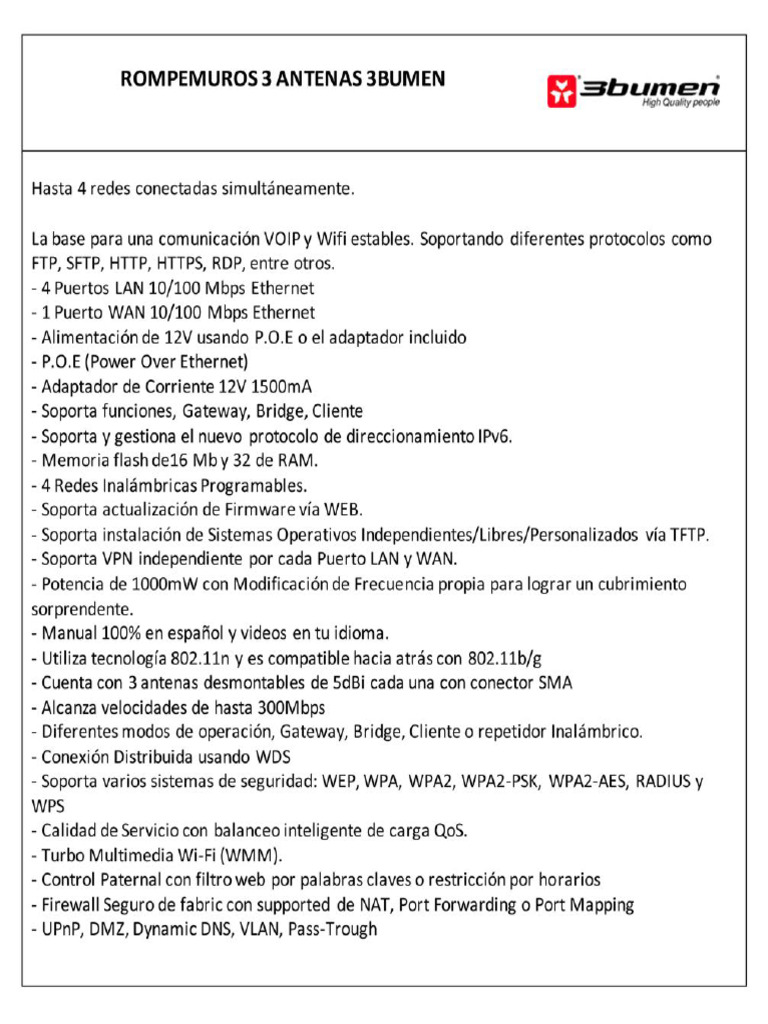 Rompemuros 3 Antenas 3bumen 1 | PDF