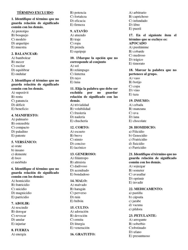 Práctica - Término Excluido | PDF