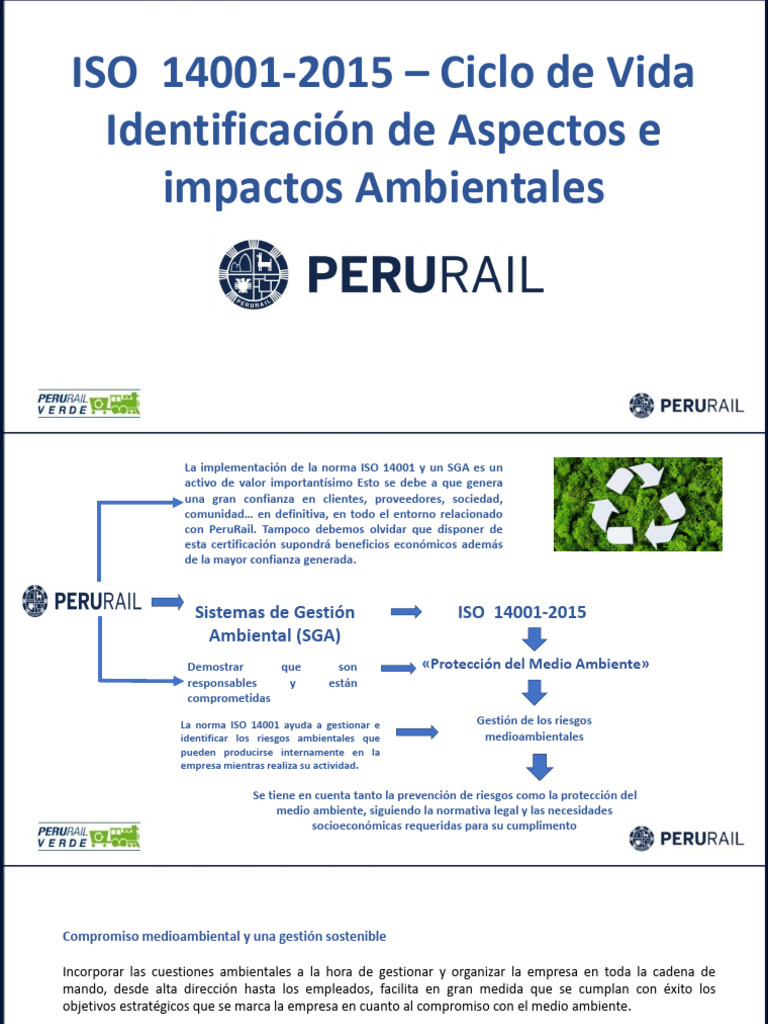 ISO 14001 – Ciclo de Vida Identificación de Aspectos e Impactos ...
