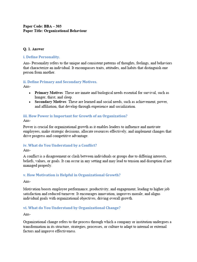 Understanding Organizational Behavior Dynamics | PDF | Leadership ...