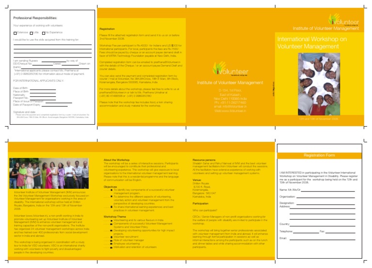 Volunteer Management Workshop | PDF | Volunteering | Cheque