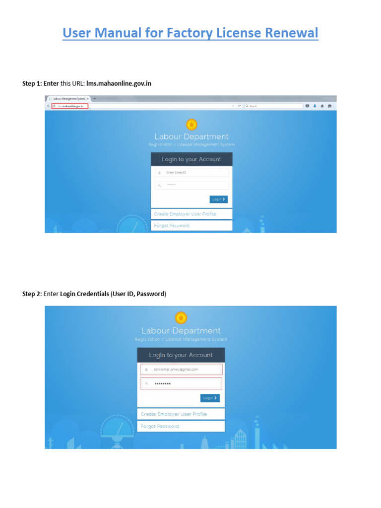 Factory License Renewal User Manual | PDF | Password | Cyberspace