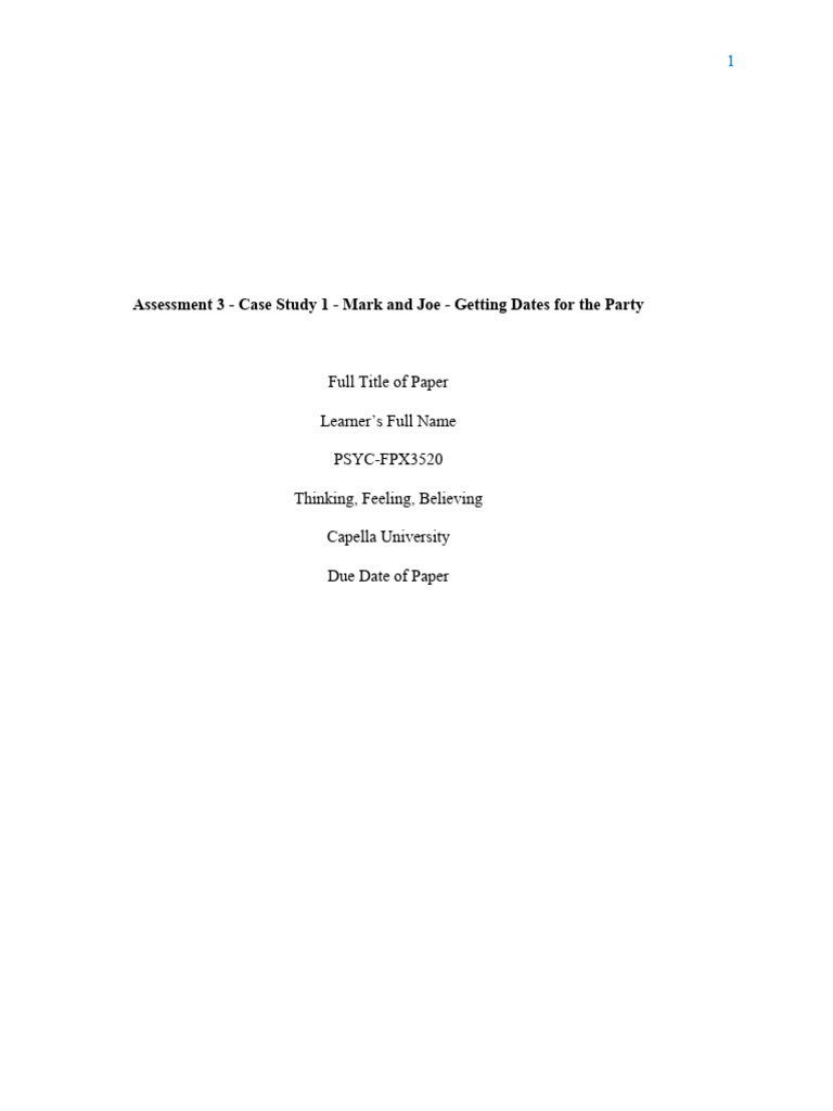 Assessment 3 - Case Study | PDF | Critical Thinking | Thought
