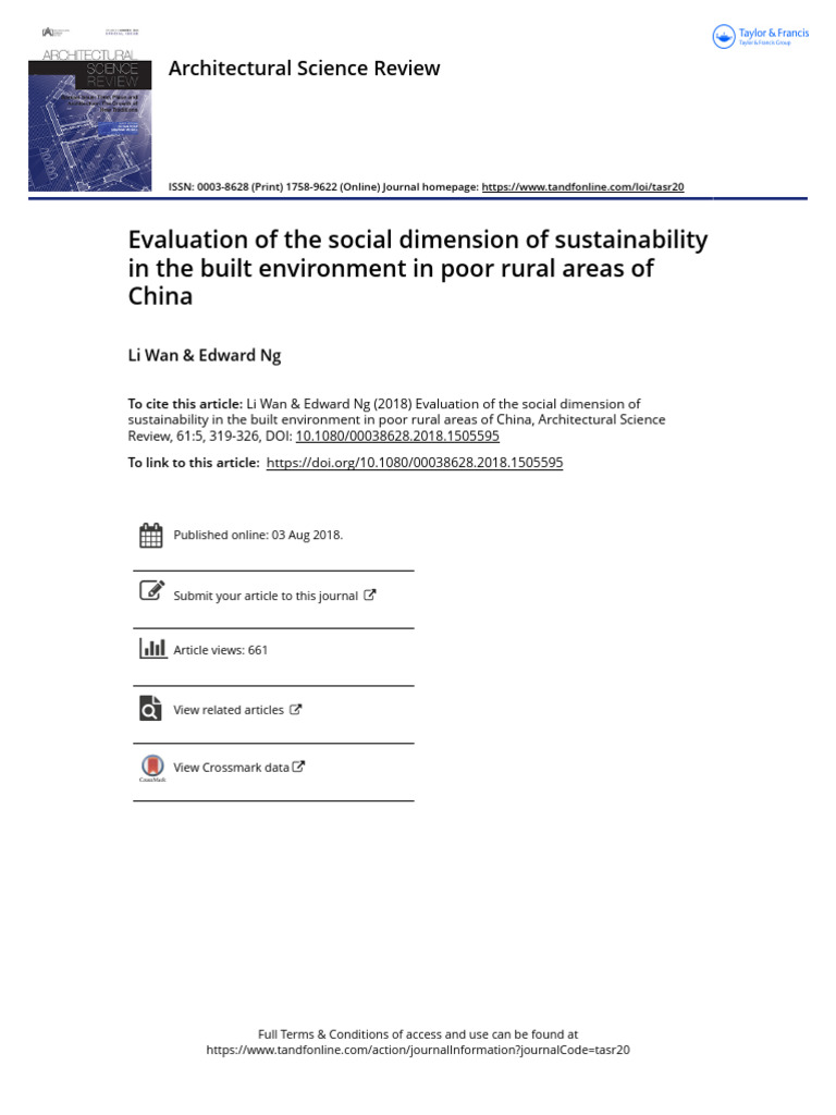 Evaluation of The Social Dimension of Sustainability in The Built ...