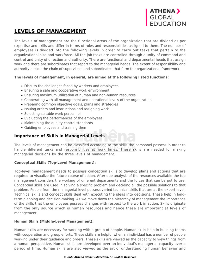 Lesson 5 Levels of MGMT | PDF | Employment | Business