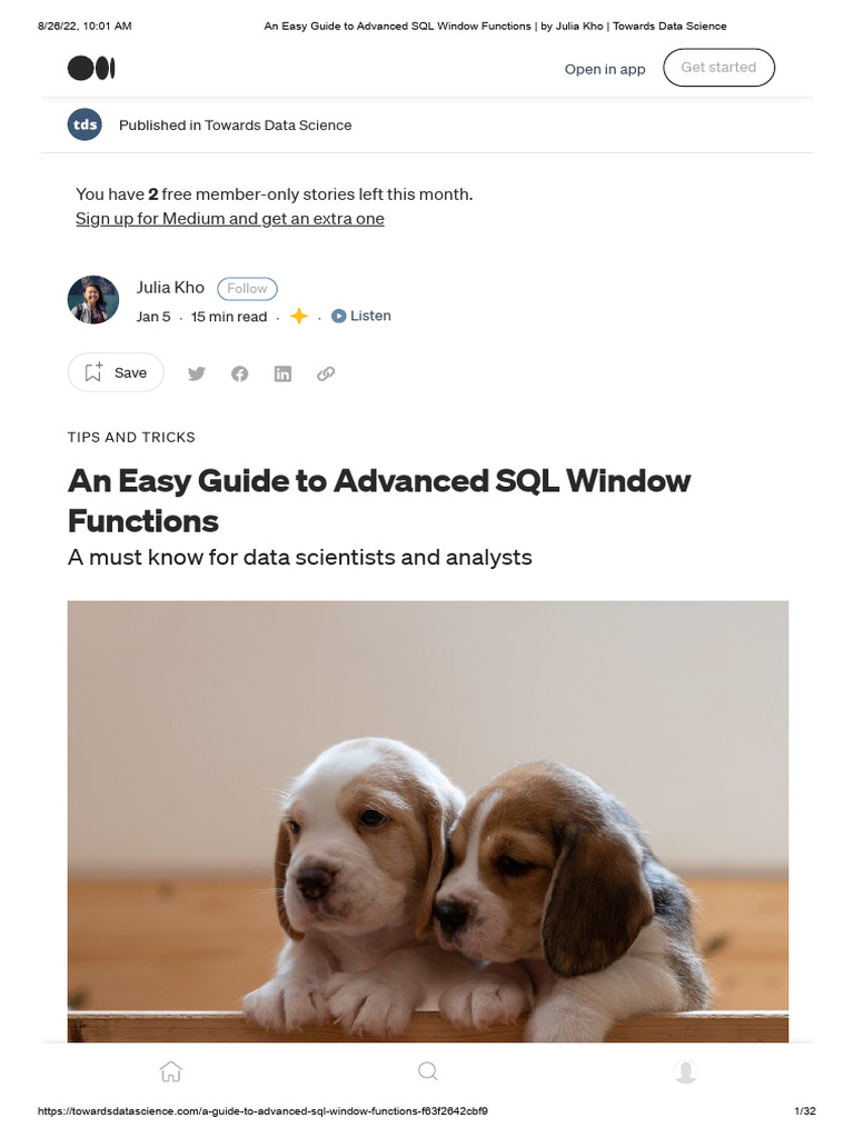 Advanced SQL Window Functions Guide | PDF | Data Management Software ...