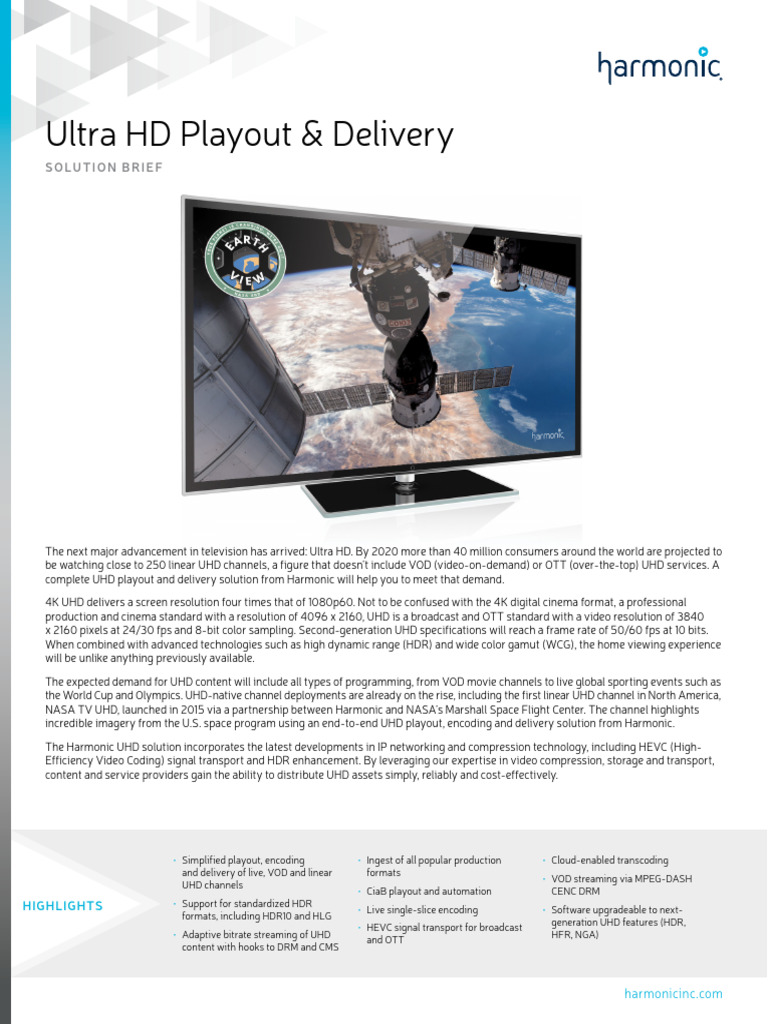Ultra HD Playout Delivery | PDF | Streaming Media | Electronic Engineering