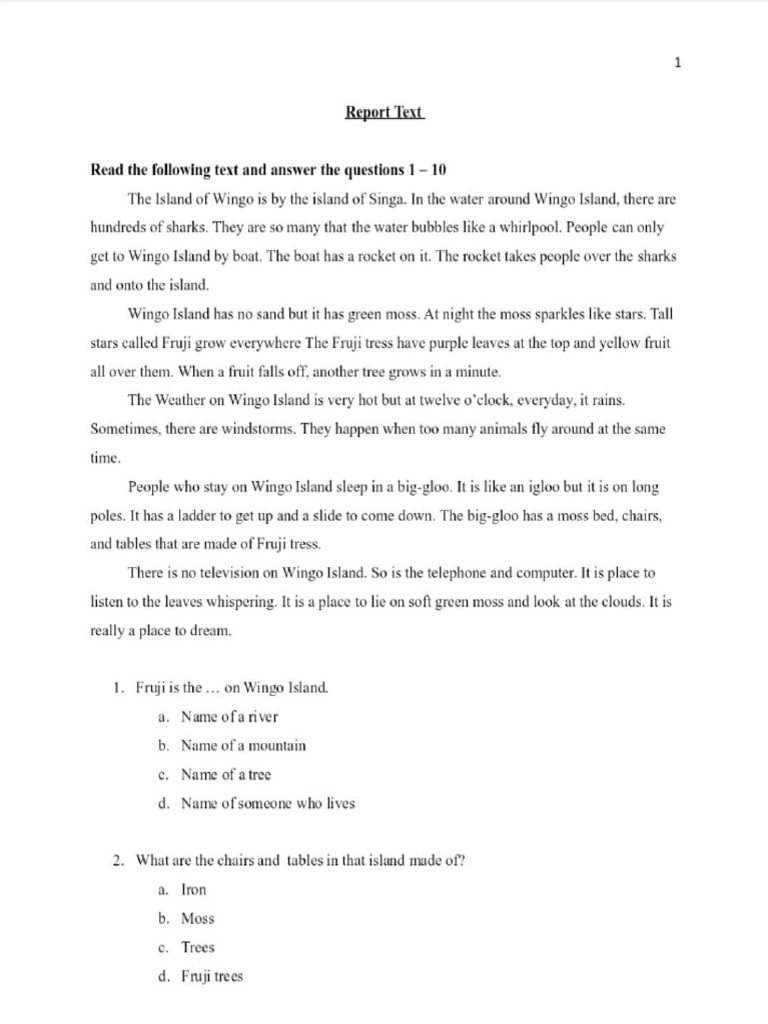 Report Text - English Grade 9 | PDF