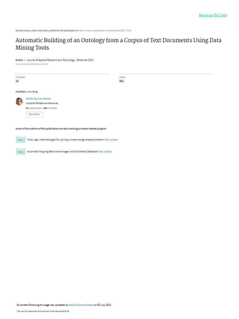 Automatic Ontology Building with Data Mining | PDF | Ontology ...