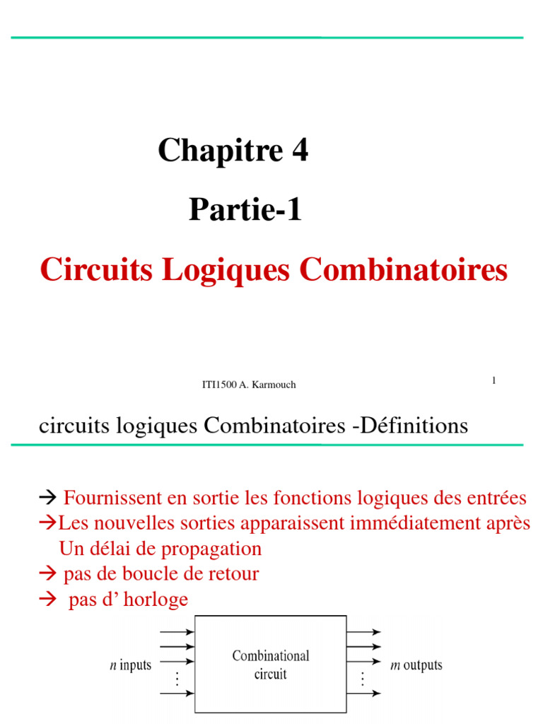 Circuits Logiques Combinatoires et DCB | PDF | Décimal codé binaire ...