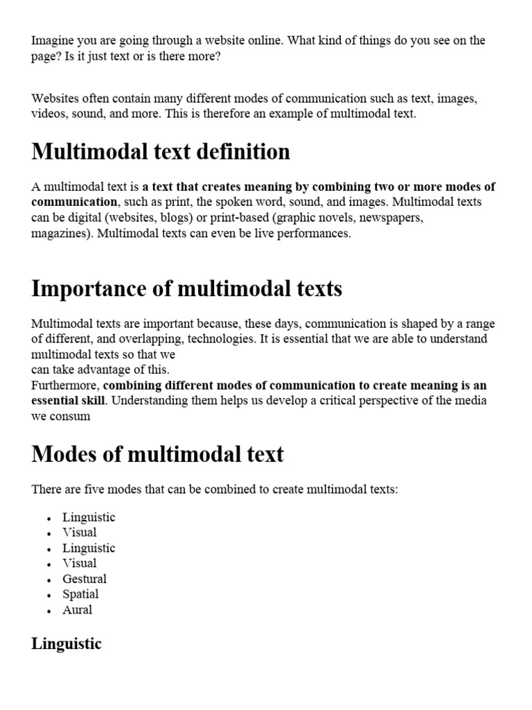 MULTIMODAL DEFINITION MEANING intelligence overview