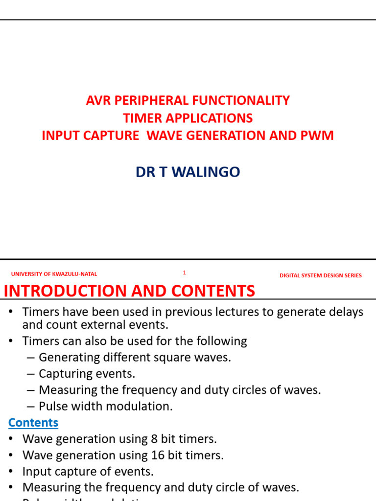 CH 8 AVR Peripherals - WaveGenPWM ICP | PDF | Electronic Engineering ...