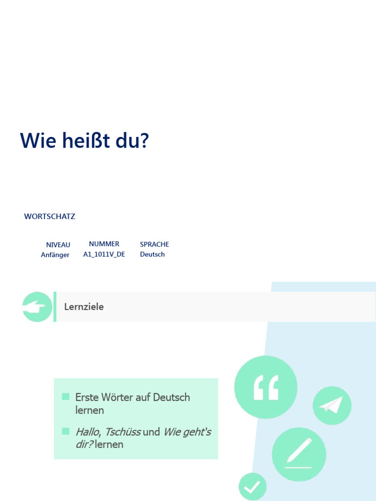 A1 1.1 Wie Heisst Du | PDF