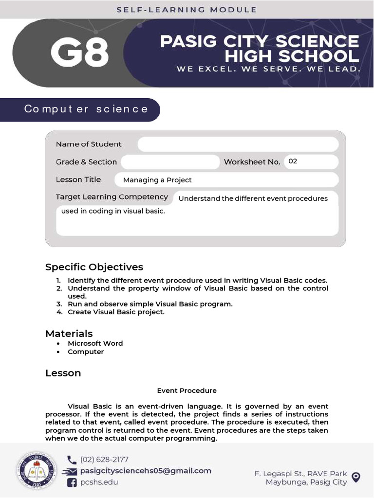 Visual Basic Event Procedures Guide | PDF | Cursor (User Interface ...