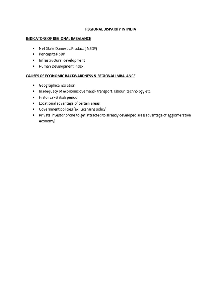 S4-7 - Class-REGIONAL DISPARITY IN INDIA | PDF | Human Development ...
