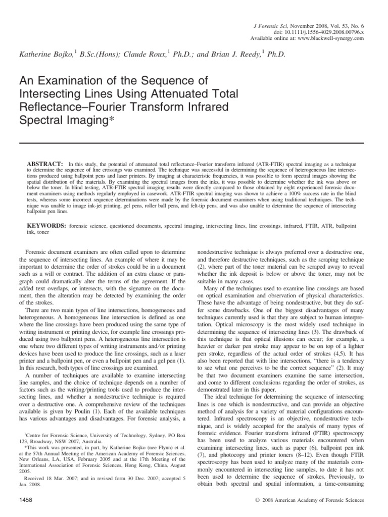 ATR-FTIR Imaging for Line Sequence Analysis | PDF | Infrared | Optics