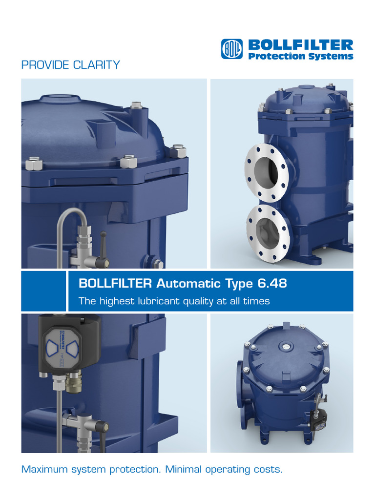 BOLLFILTER Automatic Type 6.48 Overview | PDF | Filtration | Lubricant
