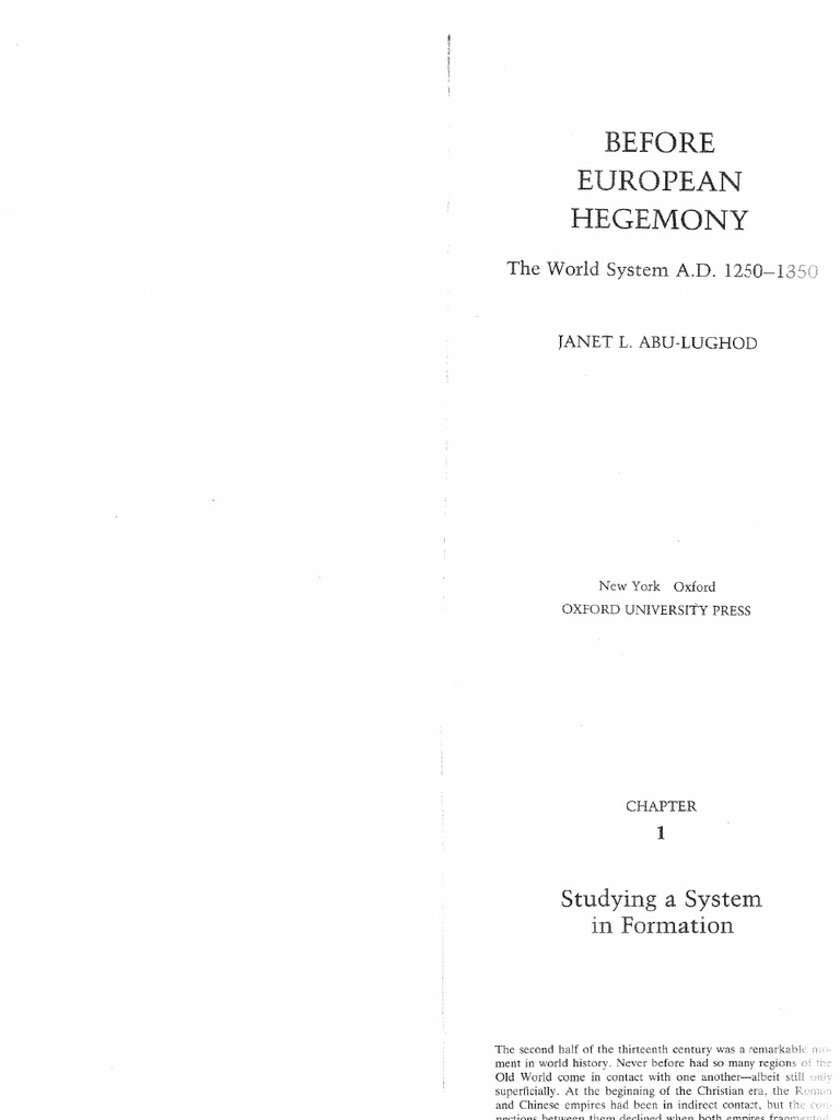 Before European Hegemony Selections - 