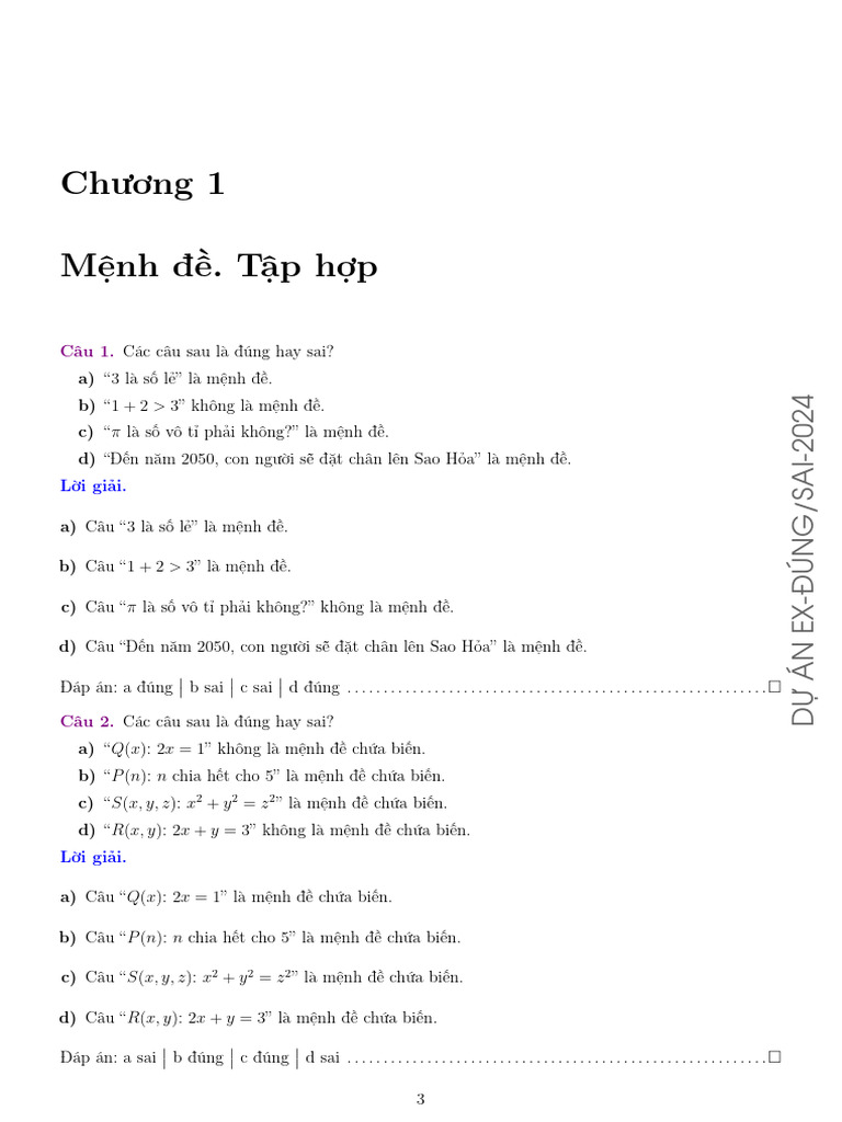 Bai Tap Trac Nghiem Dang Dung Sai Mon Toan 10 | PDF