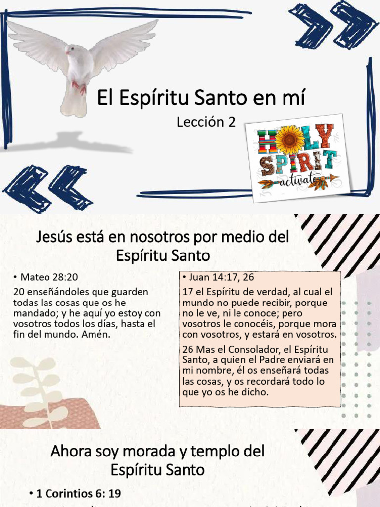 Lección 2 El Espíritu Santo en Mí | PDF | espíritu Santo | Fruto Del ...