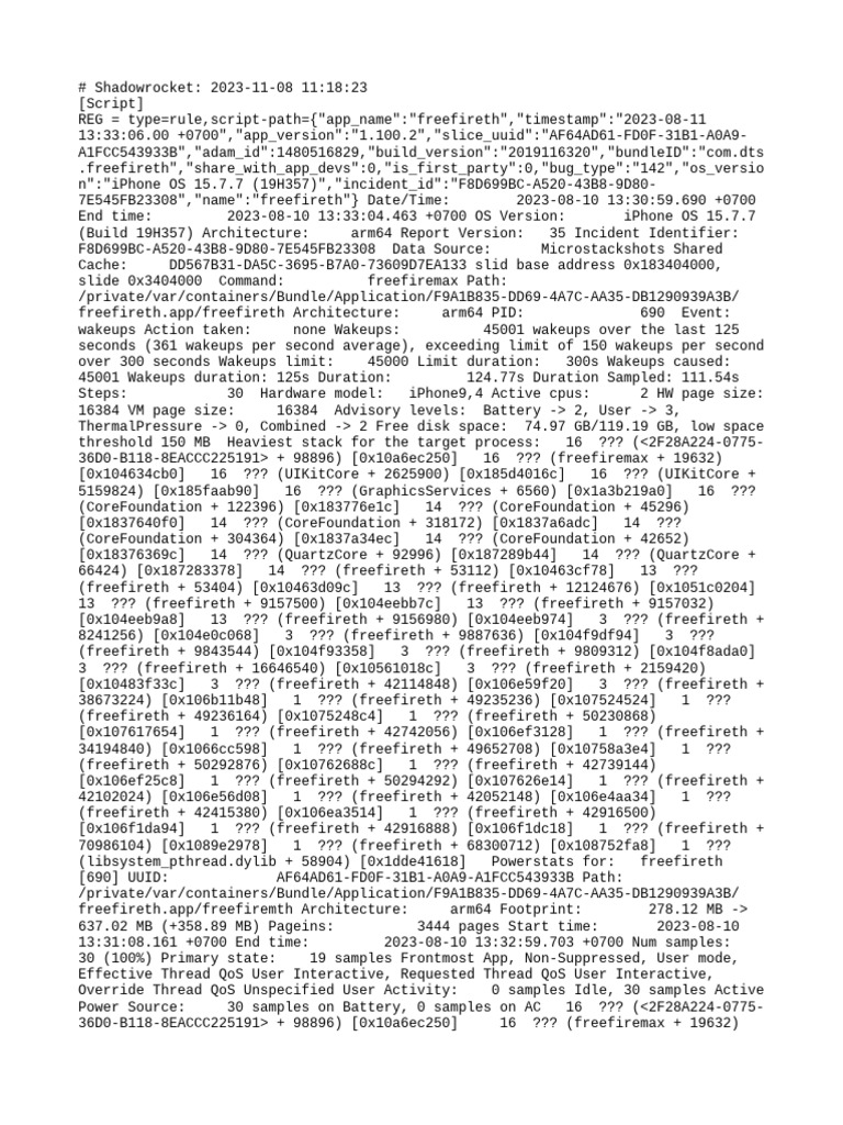 Shadowrocket Script for Freefireth | PDF | Ios | I Phone